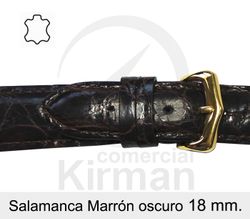 Correa Reloj Piel 18x75/115mm 133108MO Salamanca Marrón Oscura Cierre Hebilla Acero
