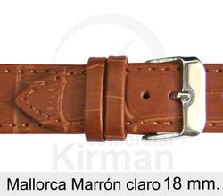 Correa Reloj Piel 18x75/115mm 133123MC Mallorca Marrón Claro Cierre Hebilla Acero