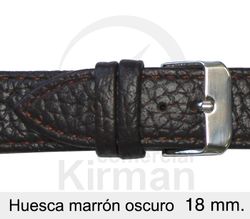 Correa Reloj Piel 18x75/115mm 133127MO Huesca Marrón Oscuro Cierre Hebilla
