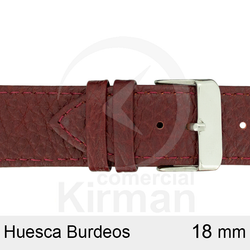 Correa Reloj Piel 18x75/115mm133127BU Huesca Burdeos Cierre Hebilla