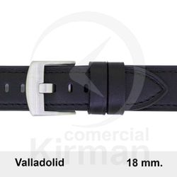 Correa Reloj Piel 18x80/120mm133143N Valladolid Negra Cierre Hebilla