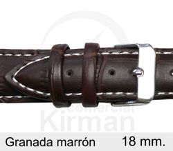 Correa Reloj Piel 18x80/130mm 133119M Granada Marrón Cierre Hebilla Acero