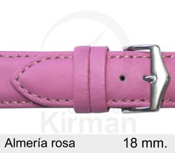 Correa Reloj Piel 18x90/130mm 4020918 Almería Rosa Oscuro Cierre Hebilla Acero