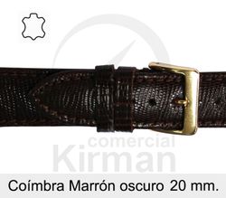 Correa Reloj Piel 20x75/115mm 134136MO Coímbra Marrón Oscuro Cierre Hebilla