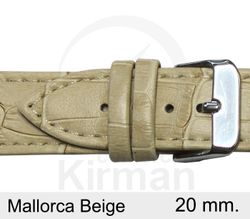 Correa Reloj Piel 20x75/115mm134123BE Mallorca Beige Cierre Hebilla