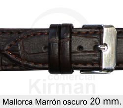 Correa Reloj Piel 20x75/115mm134123MO Mallorca Marrón Oscuro Cierre Hebilla