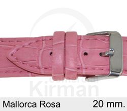 Correa Reloj Piel 20x75/115mm134123RO Mallorca Rosa Cierre Hebilla
