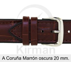 Correa Reloj Piel 20x75/120mm4011220 A Coruńa Marrón Oscuro Cierre Hebilla