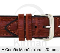 Correa Reloj Piel 20x75/120mm4012220 A Coruńa Marrón Claro Cierre Hebilla