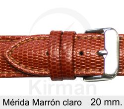 Correa Reloj Piel 20x80/120mm134033MC Mérida Marrón Claro Cierre Hebilla