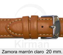Correa Reloj Piel 20x80/120mm134116MC Zamora Marrón Claro Cierre Hebilla