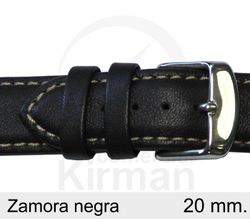 Correa Reloj Piel 20x80/120mm134116N Zamora Negra Cierre Hebilla