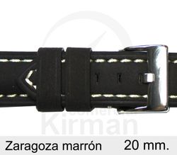 Correa Reloj Piel 20x80/120mm134130MO Zaragoza Marrón Oscuro Cierre Hebilla