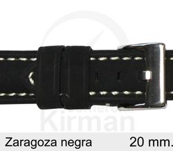 Correa Reloj Piel 20x80/120mm134130N Zaragoza Negra Cierre Hebilla