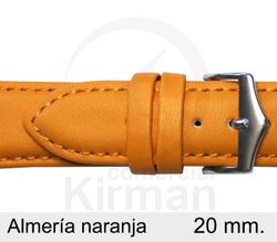 Correa Reloj Piel 20x90/130mm 134044NA Almería Naranja Cierre Hebilla