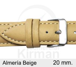 Correa Reloj Piel 20x90/130mm 4020820 Almería Beige Cierre Hebilla