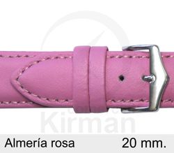 Correa Reloj Piel 20x90/130mm 4020920 Almería Rosa Oscuro Cierre Hebilla