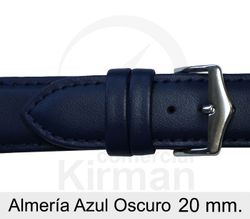 Correa Reloj Piel 20x90/130mm 4021620 Almería Azul Oscuro Cierre Hebilla
