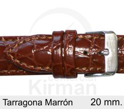 Correa Reloj Piel 20x90/130mm134048M Terragona Marrón Cierre Hebilla