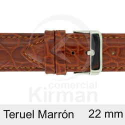 Correa Reloj Piel 22x75/110mm139003M Teruel Marrón Cierre Hebilla