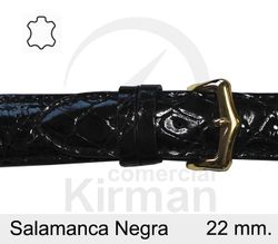 Correa Reloj Piel 22x75/115mm139108N Salamanca Negra Cierre Hebilla