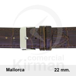 Correa Reloj Piel 22x75/115mm139123MO Mallorca Marrón Oscuro Cierre Hebilla