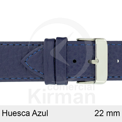Correa Reloj Piel 22x75/115mm139127A Huesca Azul Cierre Hebilla