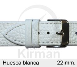Correa Reloj Piel 22x75/115mm139127B Huesca Blanca Cierre Hebilla