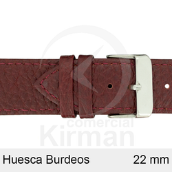 Correa Reloj Piel 22x75/115mm139127BU Huesca Burdeos Cierre Hebilla