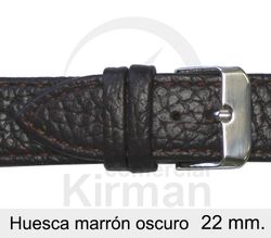 Correa Reloj Piel 22x75/115mm139127MO Huesca Marrón Oscuro Cierre Hebilla