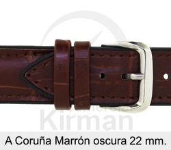 Correa Reloj Piel 22x75/120mm4011222 A Coruńa Marrón Oscuro Cierre Hebilla