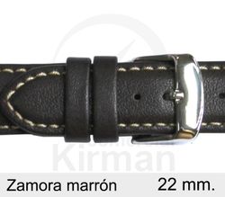 Correa Reloj Piel 22x80/110mm139116M Zamora Marrón Cierre Hebilla