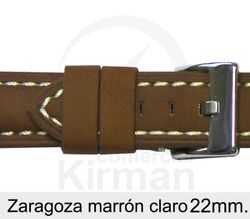 Correa Reloj Piel 22x80/115mm139130MC Zaragoza Marrón Claro Cierre Hebilla