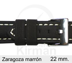 Correa Reloj Piel 22x80/115mm139130MO Zaragoza Marrón Oscuro Cierre Hebilla