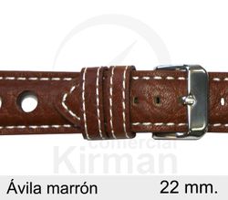 Correa Reloj Piel 22x80/120mm139125M Ávila Marrón Cierre Hebilla