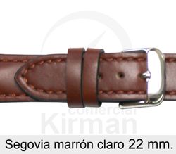Correa Reloj Piel 22x80/120mm139128MC Segovia Marrón Claro Cierre Hebilla