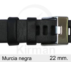 Correa Reloj Piel 22x80/120mm139129N Murcia Negra Cierre Hebilla