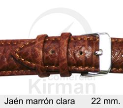 Correa Reloj Piel 22x80/120mm139132MC Jaén Marrón Claro Cierre Hebilla