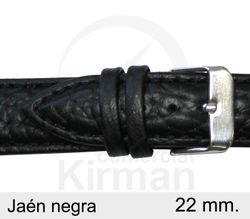 Correa Reloj Piel 22x80/120mm139132N Jaén Negra Cierre Hebilla