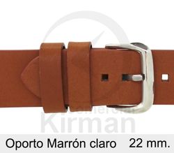 Correa Reloj Piel 22x80/120mm139140MC Oporto Marrón Claro Cierre Hebilla