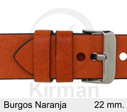 Correa Reloj Piel 22x80/120mm139141NA Burgos naranja Cierre Hebilla