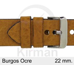 Correa Reloj Piel 22x80/120mm139141O Burgos Ocre Cierre Hebilla
