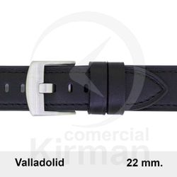 Correa Reloj Piel 22x80/120mm139143N Valladolid Negra Cierre Hebilla