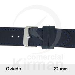 Correa Reloj Piel 22x80/120mm139145A Oviedo Azul Cierre Hebilla