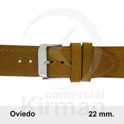 Correa Reloj Piel 22x80/120mm139145MC Oviedo Marrón Claro Cierre Hebilla