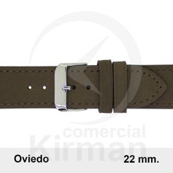 Correa Reloj Piel 22x80/120mm139145MO Oviedo Marrón Oscuro Cierre Hebilla