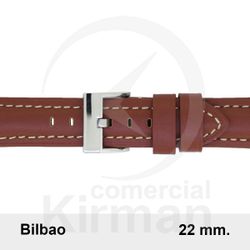 Correa Reloj Piel 22x80/120mm4402222 Bilbao Marrón Claro Cierre Hebilla