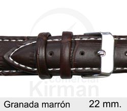 Correa Reloj Piel 22x80/130mm139119M Granada Marrón Cierre Hebilla