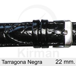 Correa Reloj Piel 22x90/130mm139008N Terragona Negra Cierre Hebilla