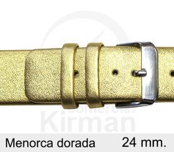 Correa Reloj Piel 24x75/115mm 140114D Menorca Dorada Cierre Hebilla
